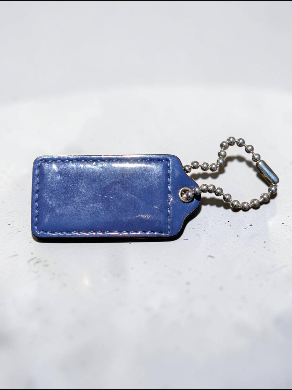 Coach 2.25" Blue Patent Leather Hangtag - Picture 2 of 5